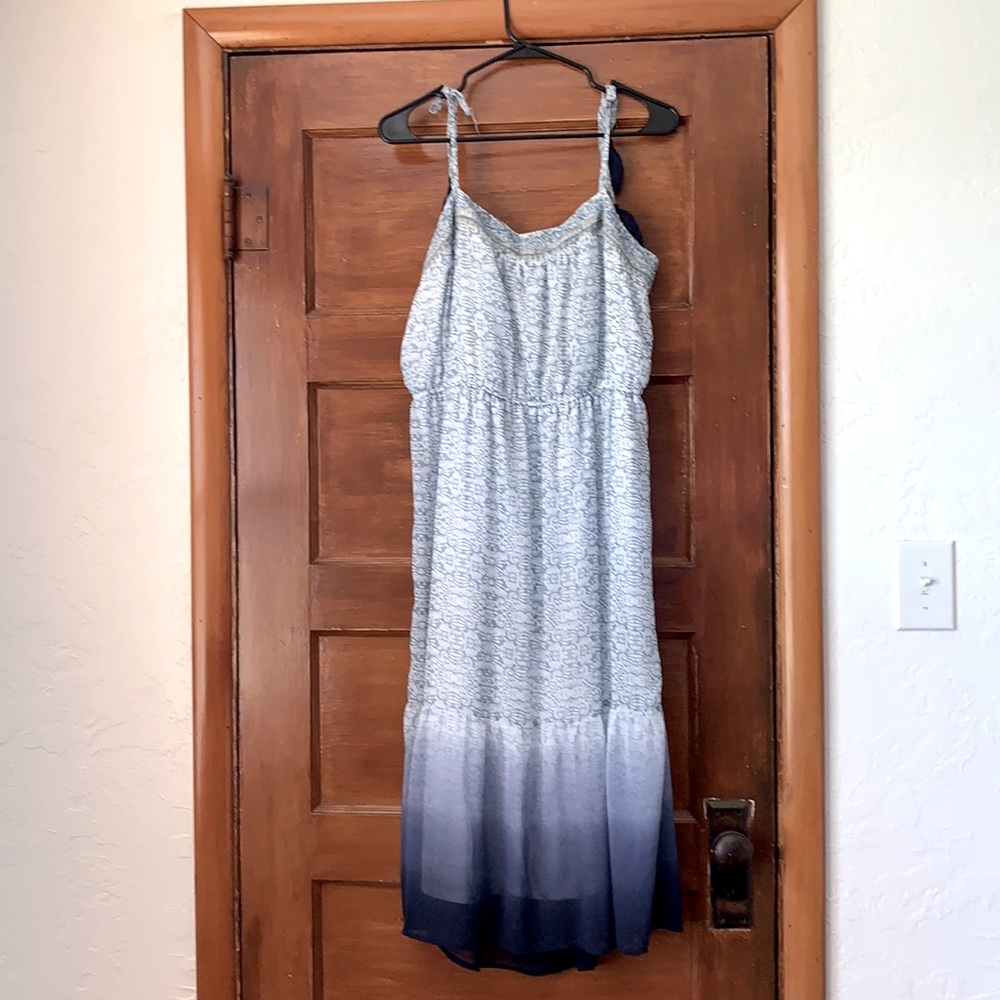 Blue maxi dress with pattern